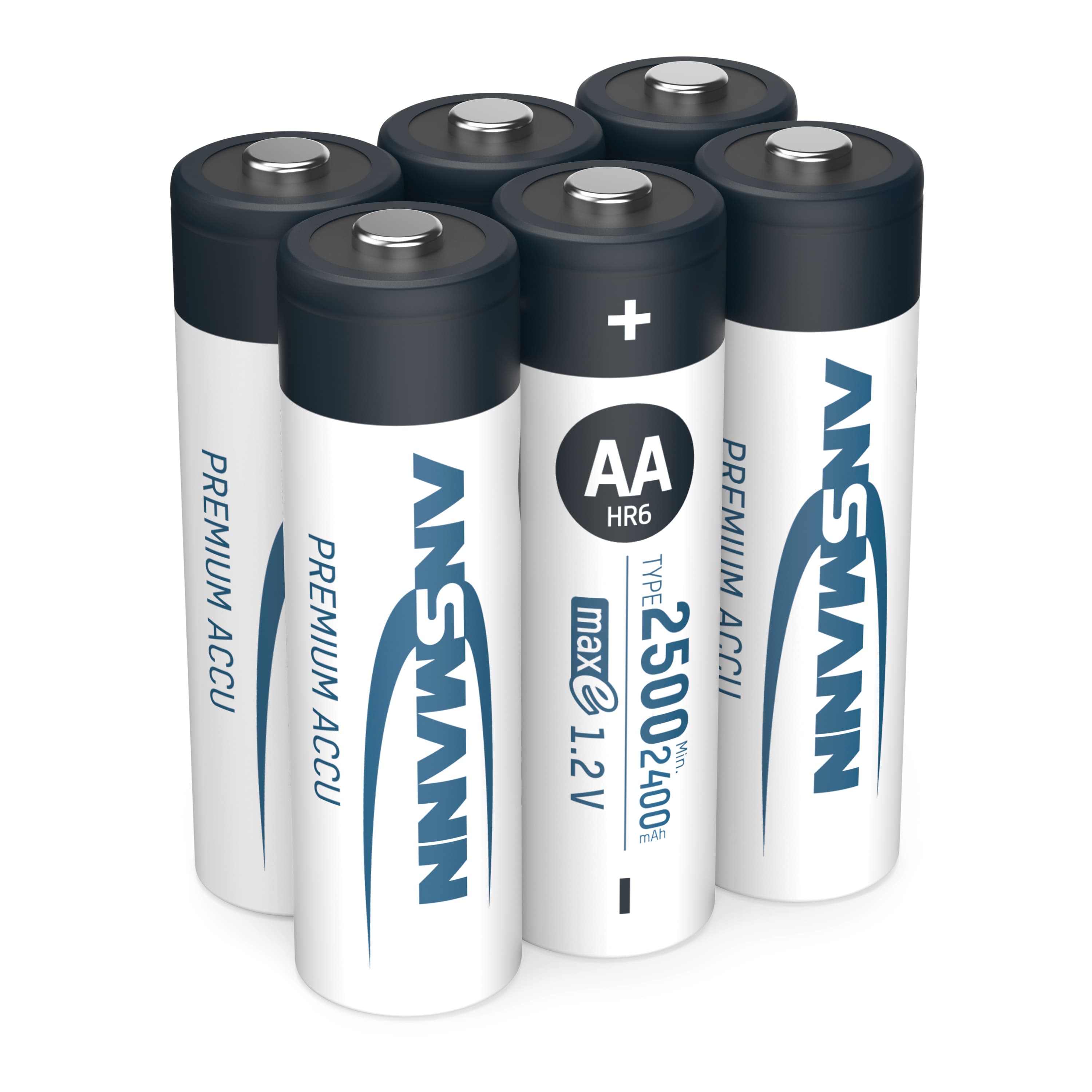 Piles NiMH Ansmann Photo Mignon AA, 2400 mAh, 1,2 V, pack de 6, idéales pour les appareils photo numériques et les flashs
