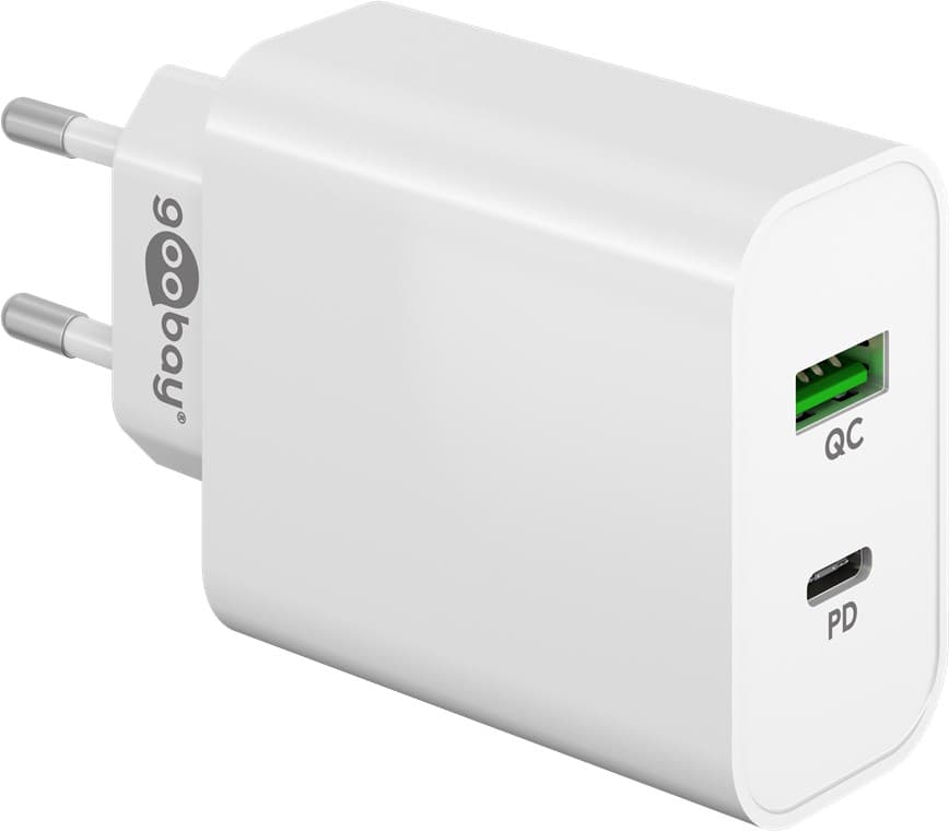 Chargeur rapide double USB Goobay PD/QC (45 W) blanc