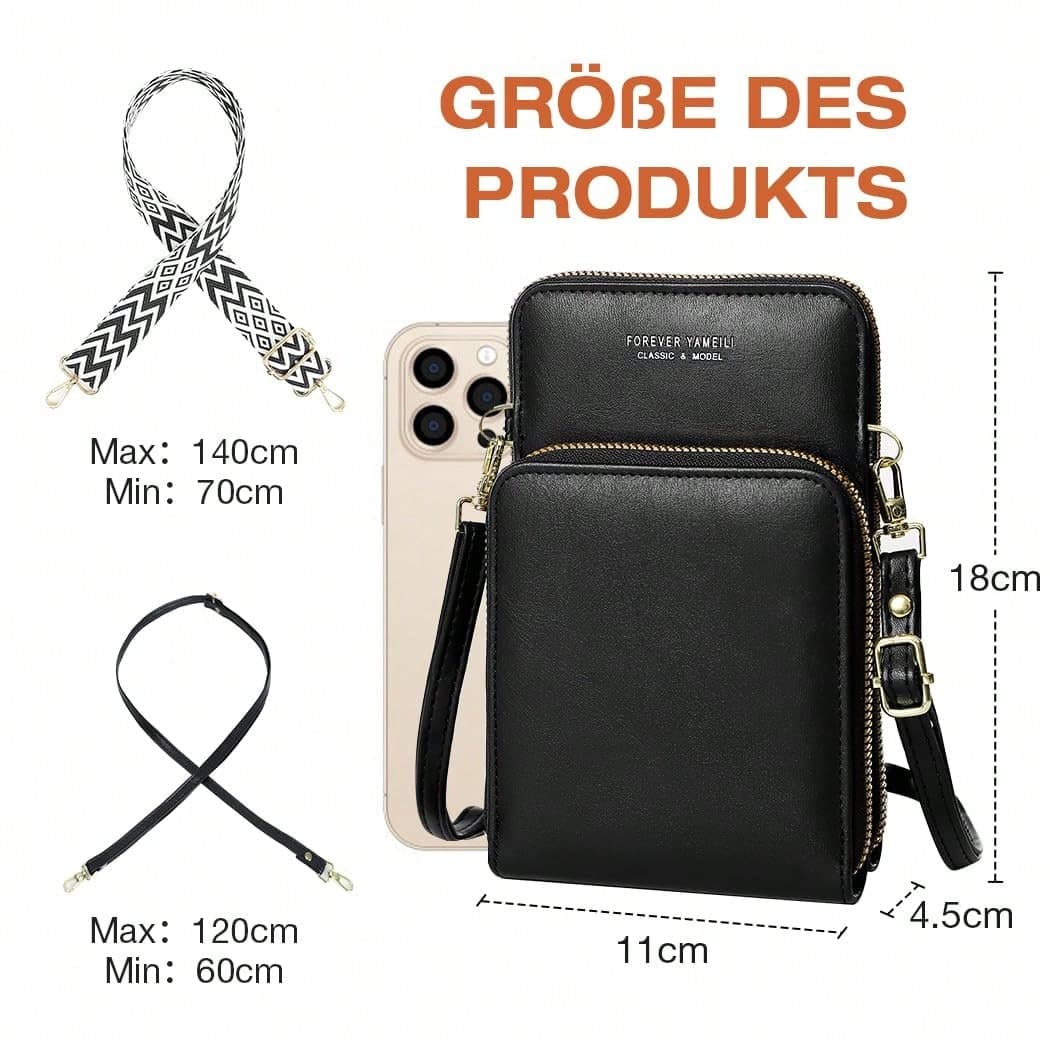 Tonyeee Sac à bandoulière pour téléphone portable pour femme, sac pour téléphone portable avec portefeuille, emplacements pour cartes, sac Ã